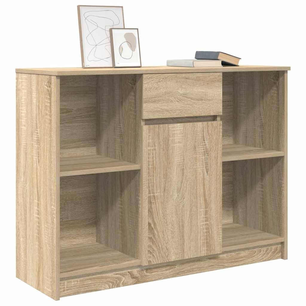 vidaXL Sideboard mit Schublade Sonoma-Eiche 101x35x76 cm Holzwerkstoff