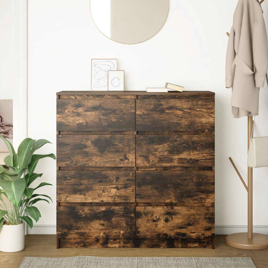 vidaXL Sideboard Räuchereiche 100x35x99 cm Holzwerkstoff