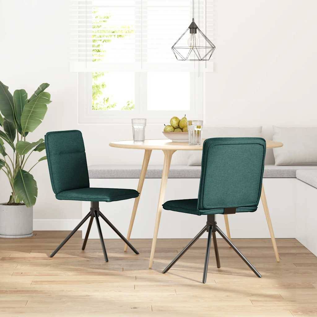 vidaXL Esszimmerstühle 2 Stk. Dunkelgrün Stoff