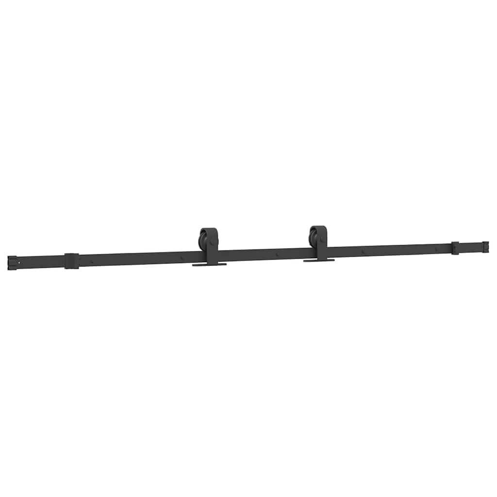 vidaXL Schiebetür mit Beschlag Schwarz 102,5x205 cm Hartglas
