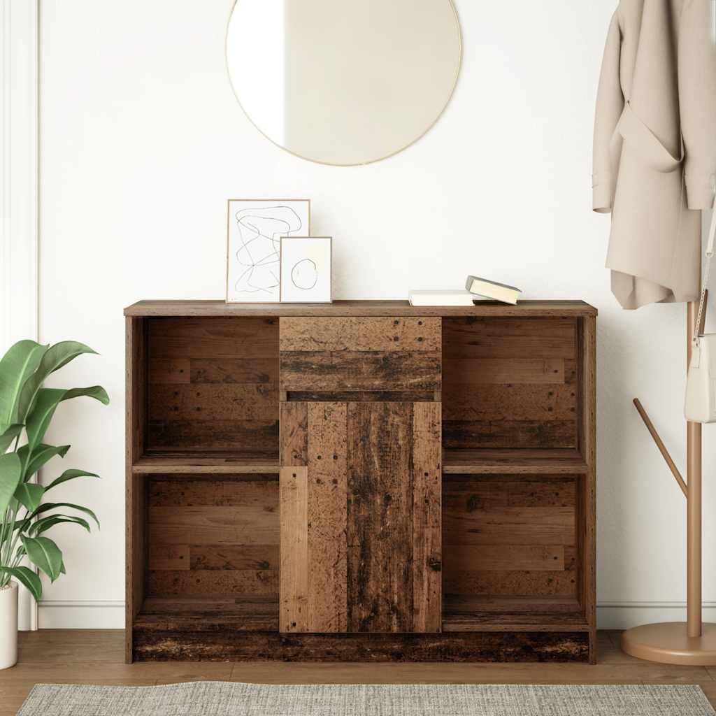 vidaXL Sideboard mit Schublade Altholz-Optik 101x35x76cm Holzwerkstoff