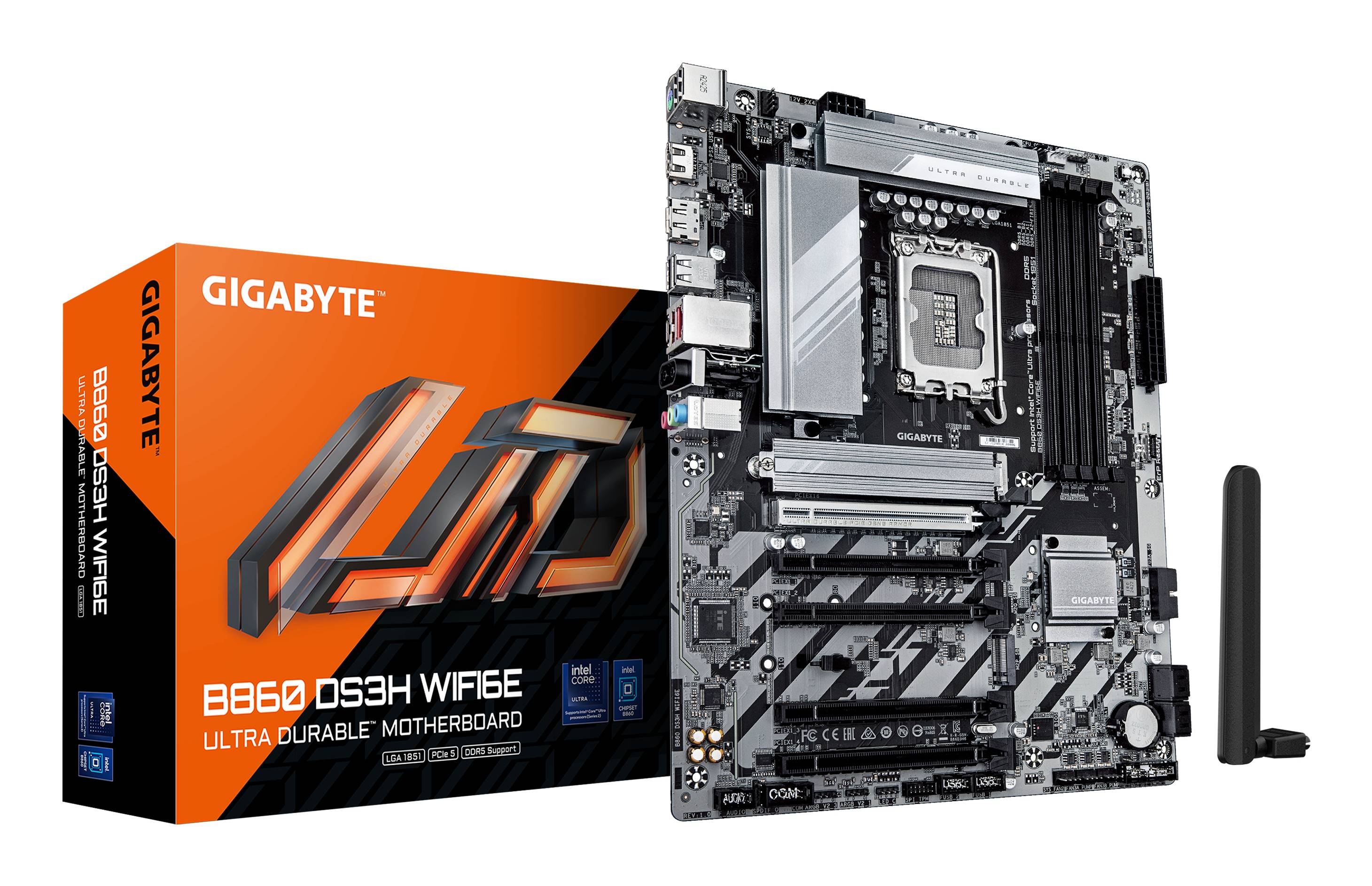 Gigabyte B860 DS3H WIFI6E - Motherboard - ATX - LGA1851-Sockel - B860 Chipsatz - USB-C 3.2 Gen 2x2, USB 3.2 Gen 2, USB-C 3.2 Gen 1, USB 3.2 Gen 1