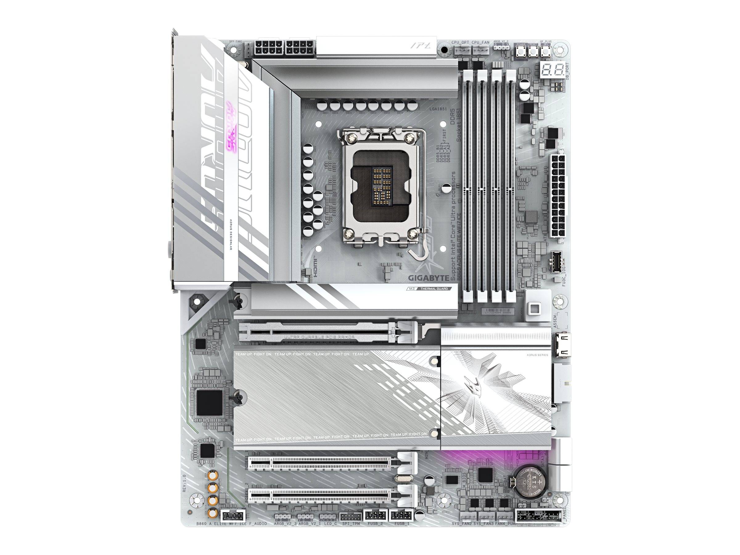 Gigabyte AORUS B860 ELITE WIFI7 ICE - Motherboard - ATX - LGA1851-Sockel - B860 Chipsatz - USB4, USB-C 3.2 Gen2, USB 3.2 Gen 1, USB 3.2 Gen 2