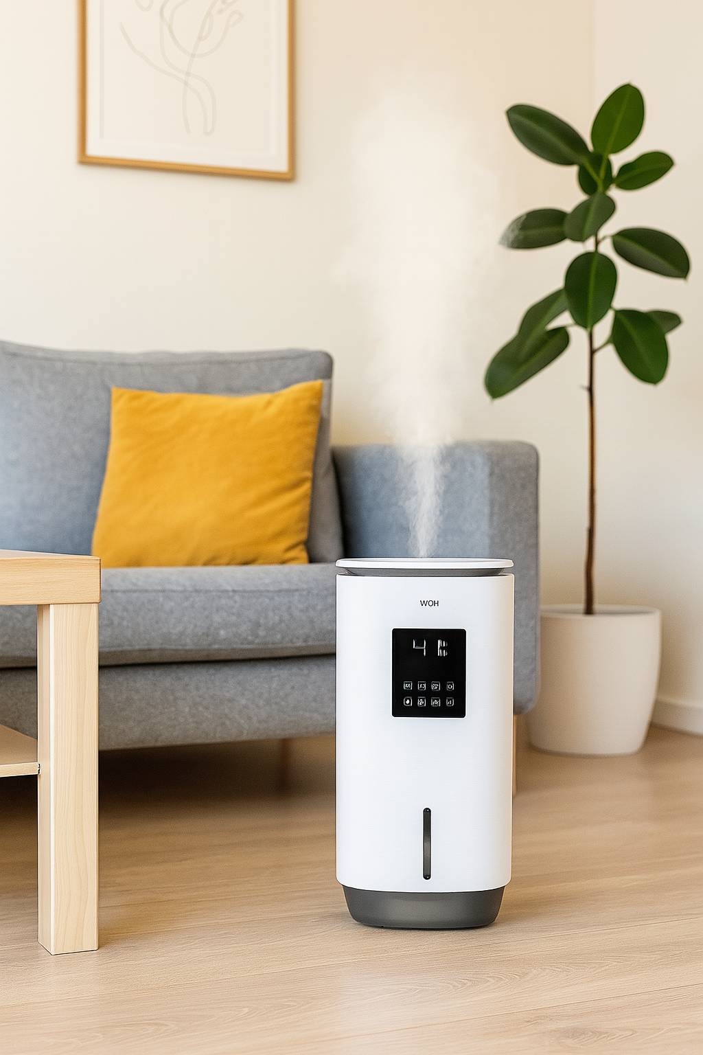 WDH Luftbefeuchter & Luftreiniger WDH-SE2303 - 65m² - Verdunstung kühler/warmer Feuchtigkeitsabgabe - H13 HEPA-Filter