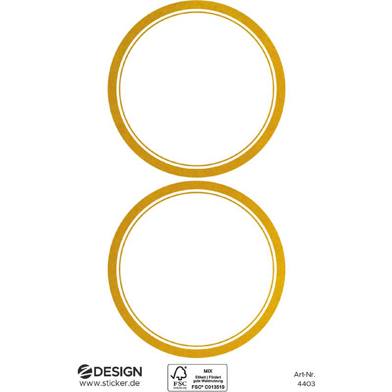 ZDesign HOME Haushalts-Etiketten, Rahmen gold, 50 mm