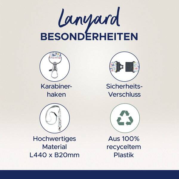Lanyards rPET blau 440x20mm 10 Stück
