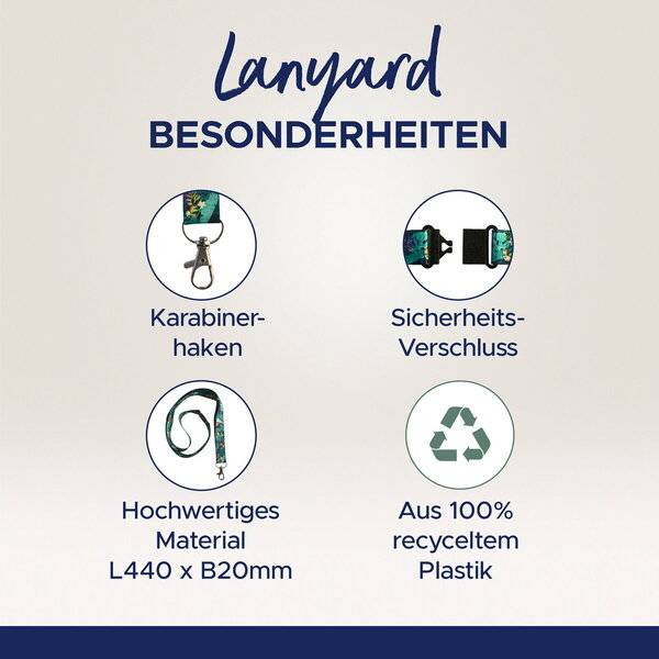 Lanyards rPET tropical 440x20mm 10 Stück
