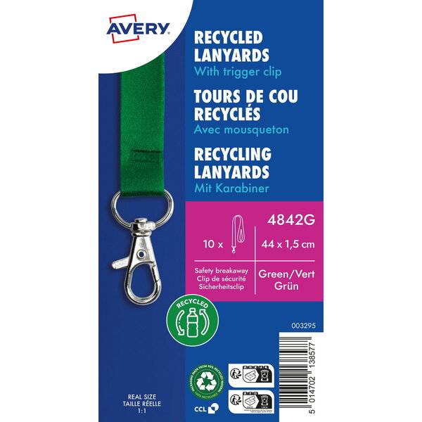 Lanyards rPET grün 440x15mm 10 Stück
