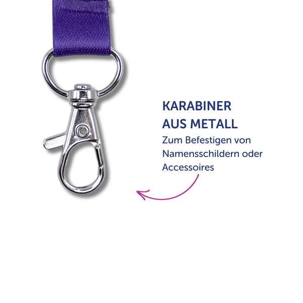 Lanyards rPET lila 440x15mm 10 Stück
