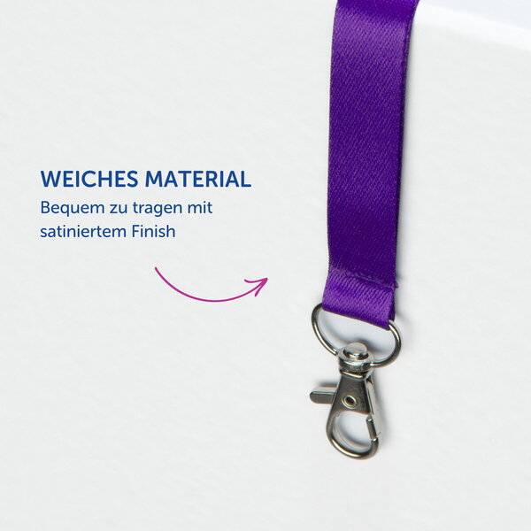 Lanyards rPET lila 440x15mm 10 Stück