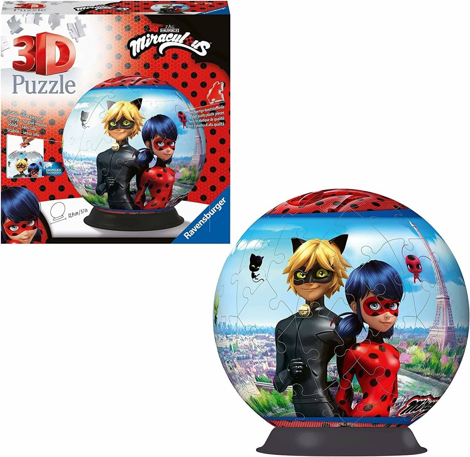RAVENSBURGER Puzzleball Magic Marienkäfer und schwarze Katze 72 Teile
