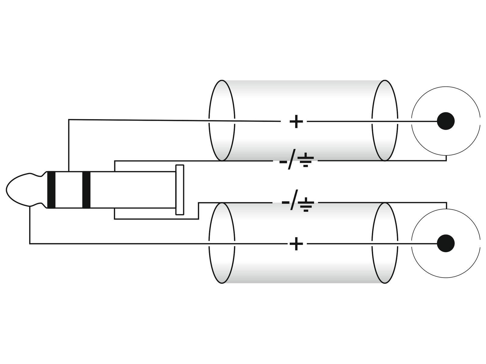 OMNITRONIC Adapterkabel 3,5 Klinke 90°/2xCinch 0,5m