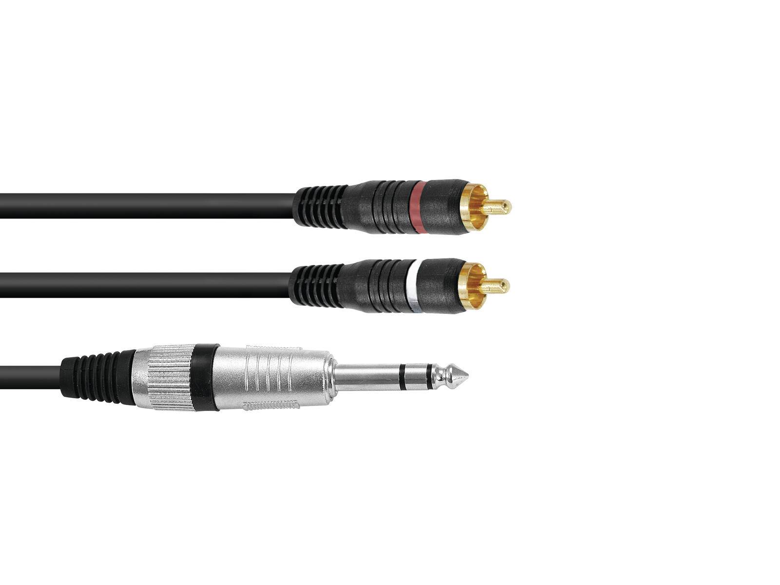 OMNITRONIC Adapterkabel Klinke Stereo/2xCinch 1,5m