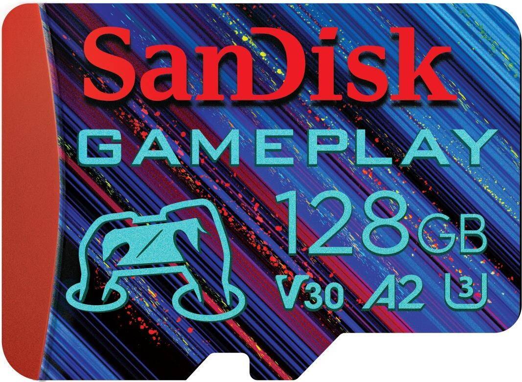 SanDisk GamePlay microSDXC UHS-I Card 256GB GamingmicroSDXC190MB/s130MB/sWUHS-IV30U3C10noJCRPD14x6Blister (SDSQXAA-128G-