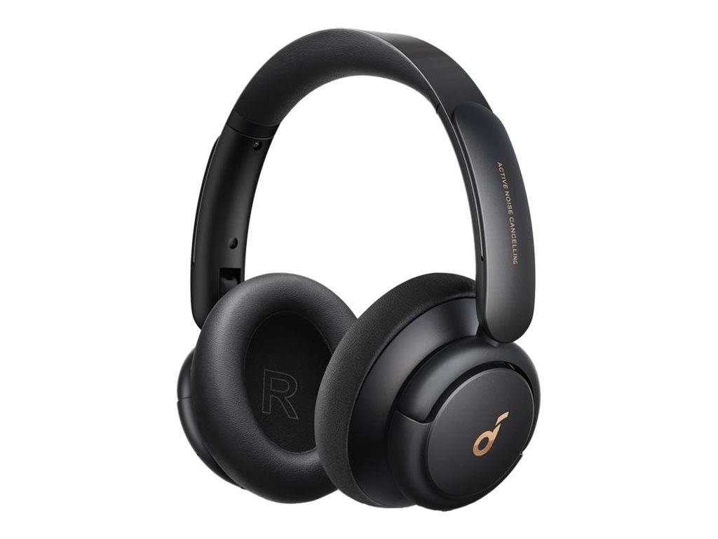 Schwarze Over-Ear-Kopfhörer mit Wireless-Funktion, gepolsterten Ohrmuscheln und faltbarem Kopfbügel, auf weißem Hintergrund dargestellt.