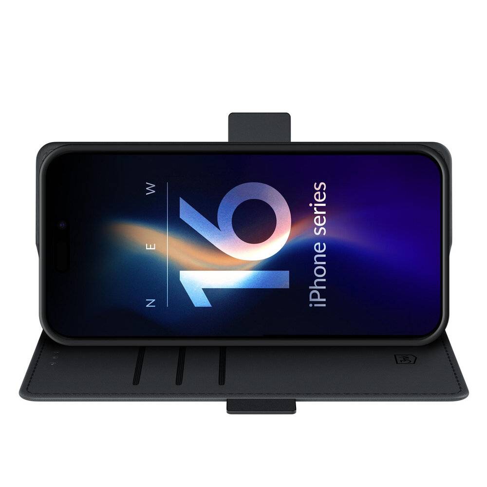 3mk Wallet Case iPhone 16 – Schwarz