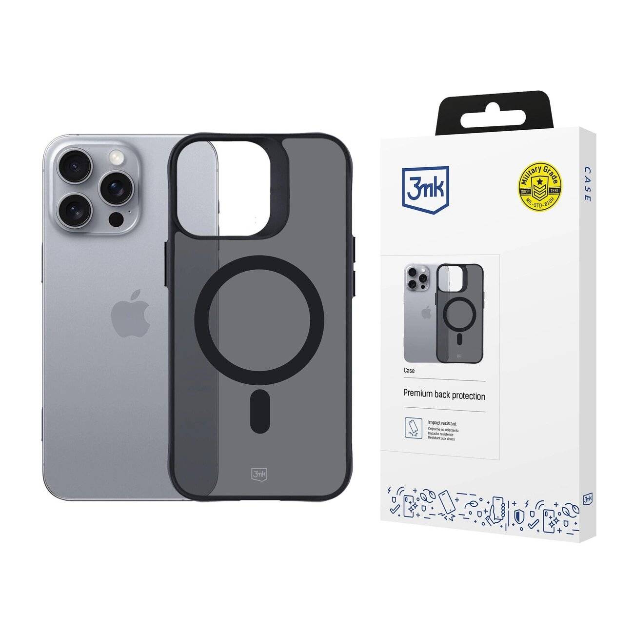 3mk Smoke MagCase Hülle MagSafe iPhone 16 Pro Max – durchscheinend
