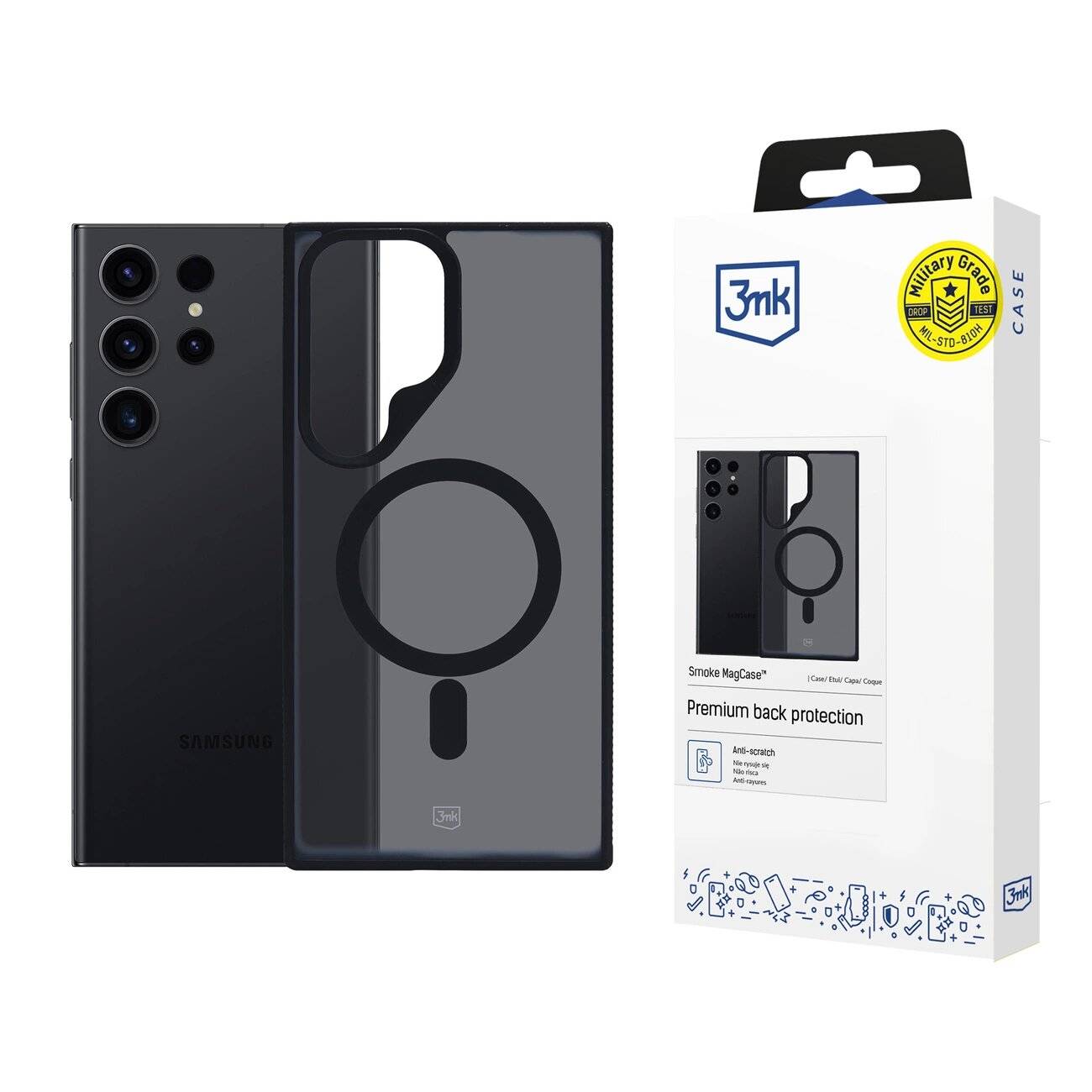 3mk Smoke MagCase Hülle MagSafe Samsung Galaxy S23 Ultra – Durchscheinend