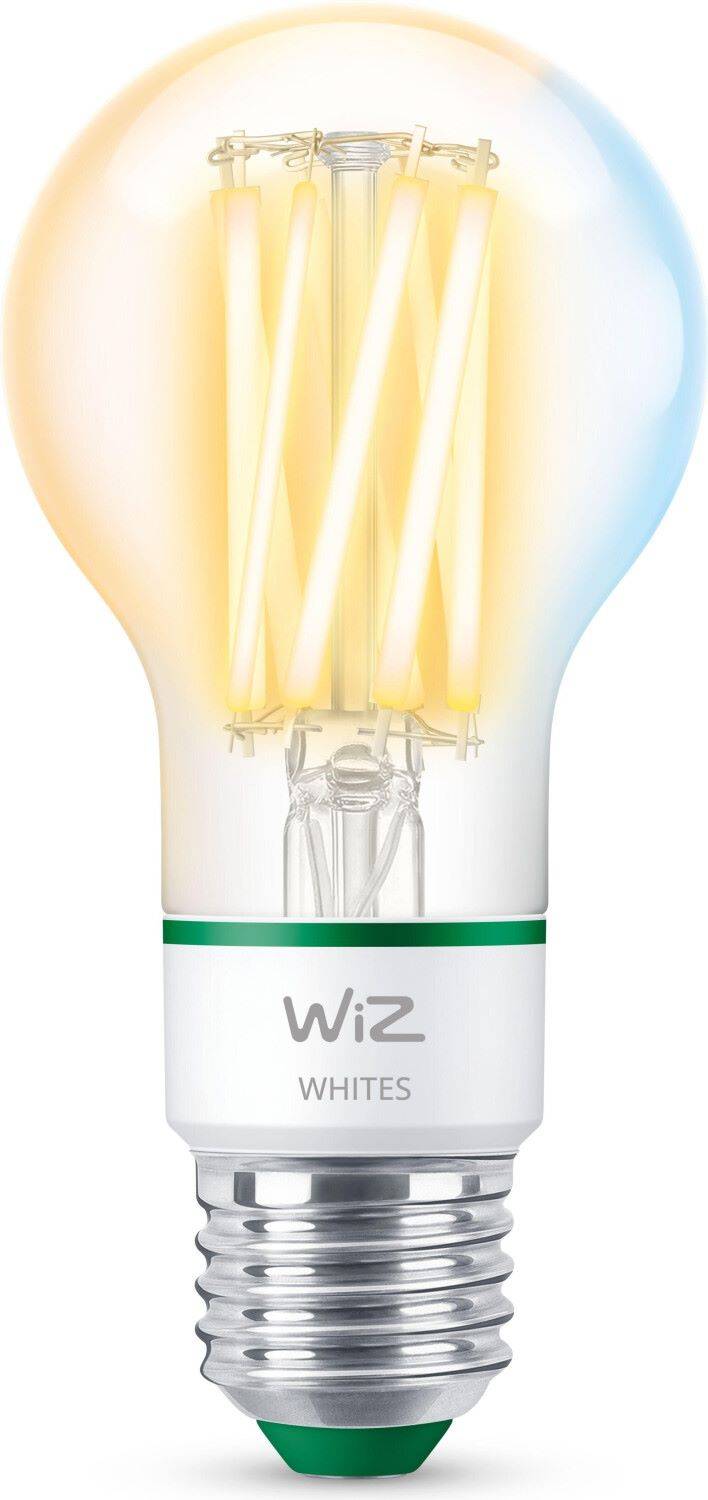 WiZ Smarte LED Glühbirne Wi-Fi BLE 60W A60 E27 Einzelpack Transparent