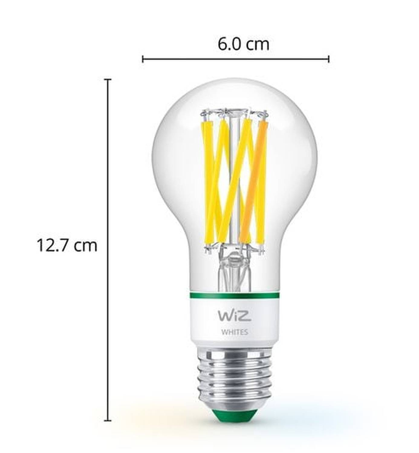 WiZ Smarte LED Glühbirne Wi-Fi BLE 60W A60 E27 Einzelpack Transparent