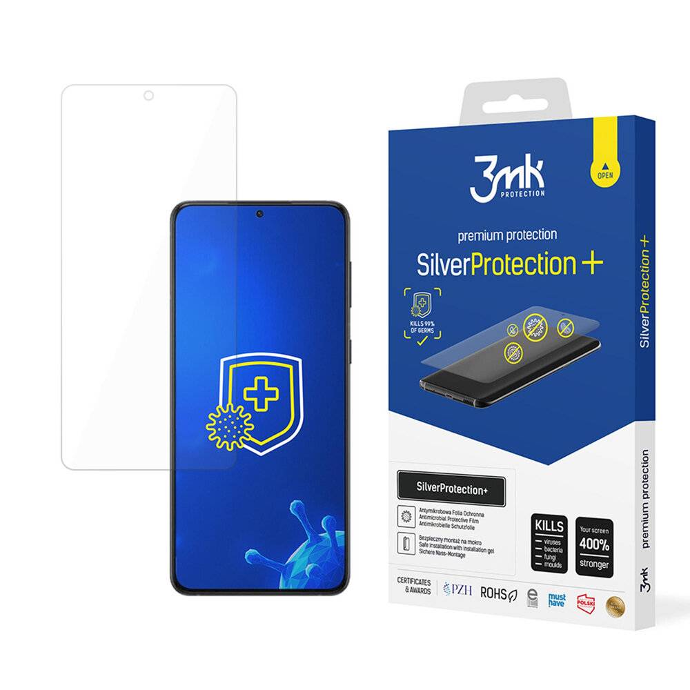 Displayschutzfolie-Verpackung mit der Bezeichnung „3mk SilverProtection+