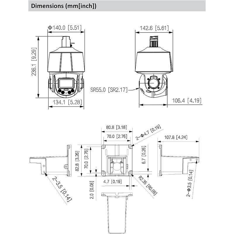 Dahua SD3E405DB-GNY-A-PV1 PTZ IP-Kamera 4MP T/N, 4 MegapixelPTZ Kamera | Blickwinkel:94,9° - 30,1° (Objektiv-Brennweite