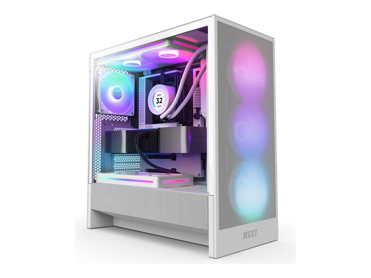 NZXT H series H5 Flow RGB - Mid tower - E-ATX - Seitenteil mit Fenster (gehärtetes Glas)