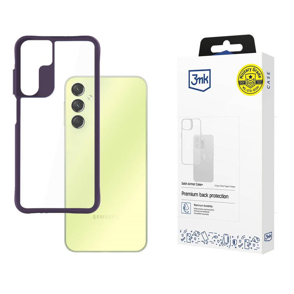 3mk Satin Armor Case+ Lila Hülle Samsung Galaxy A25 5G – transparent