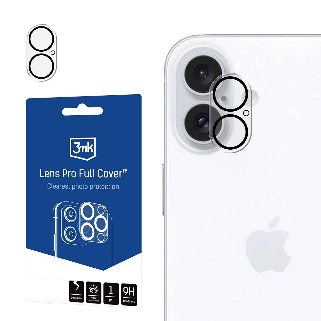 3mk Lens Pro Full Cover Kameraabdeckung iPhone 16/16 Plus