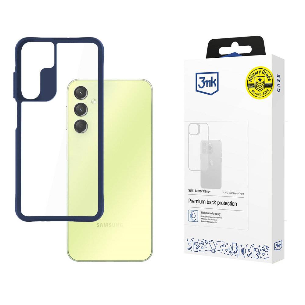 3mk Satin Armor Case+ Blaue Hülle Samsung Galaxy A25 5G – transparent