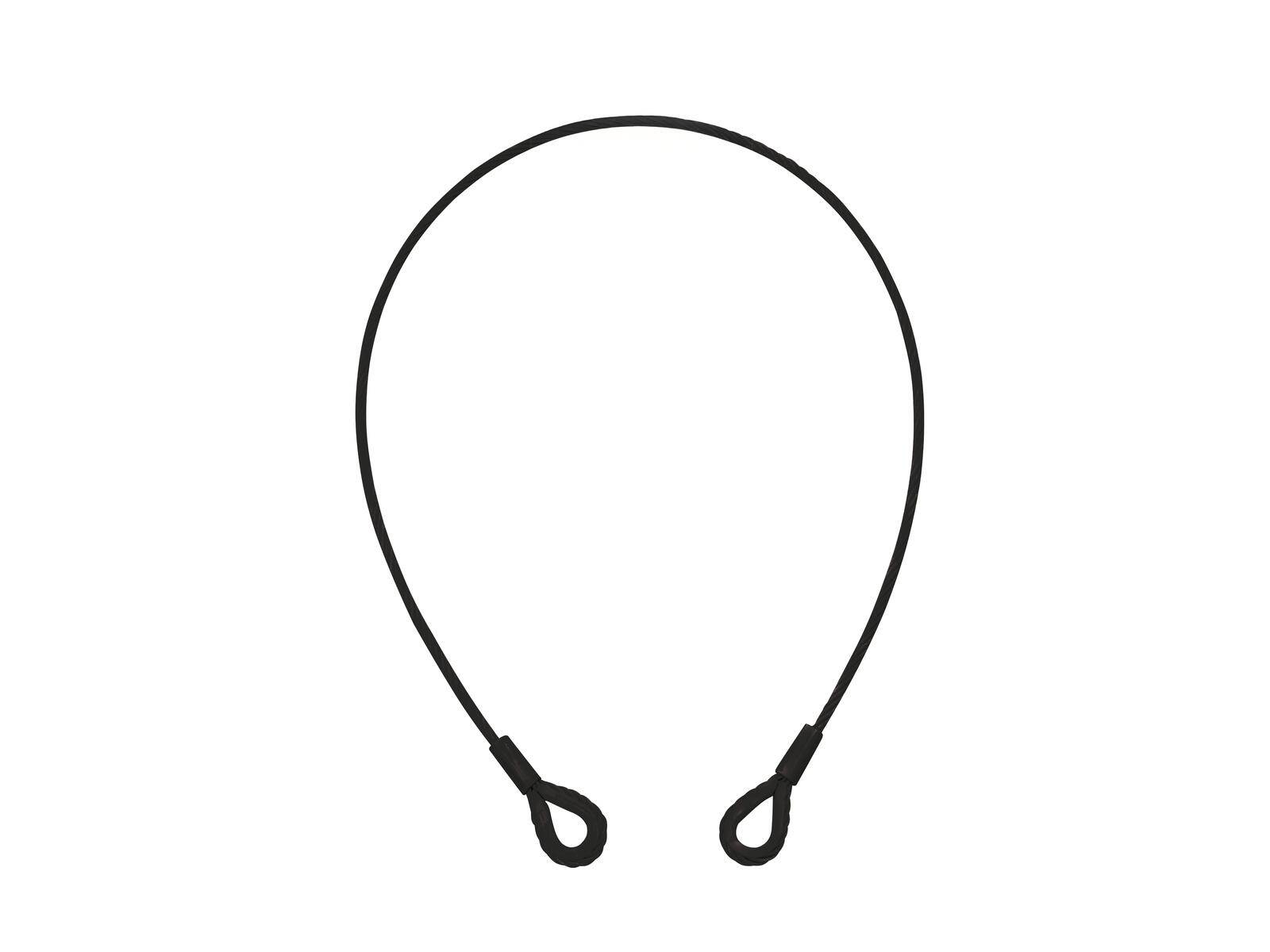 EUROLITE Stahlseil 1000x6mm schwarz mit Kausche