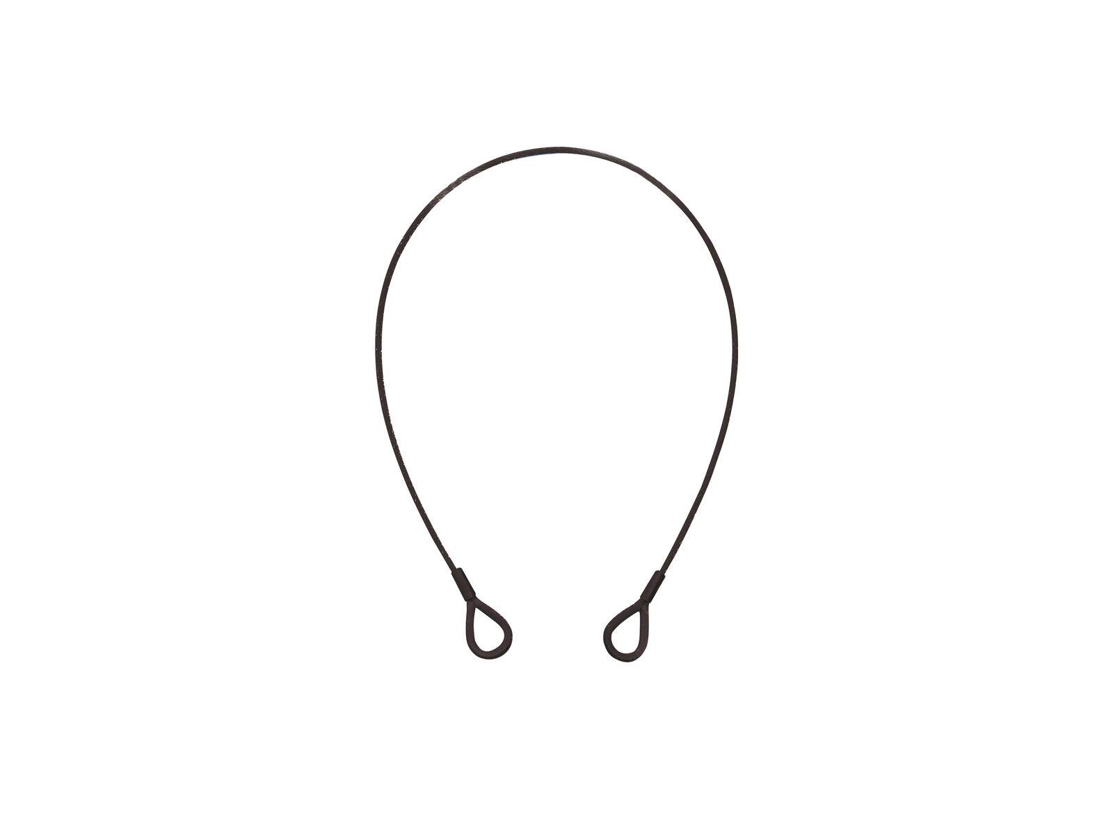 EUROLITE Stahlseil (SC) 600x3mm schwarz mit Kausche