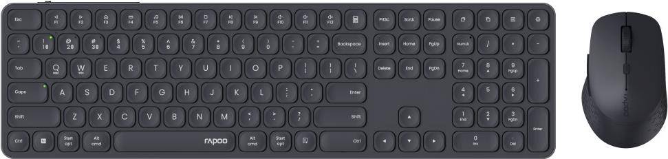 Rapoo Kabelloses Multimodus-Deskset 9810M, QWERTZ, dunkelgrau (00228039)