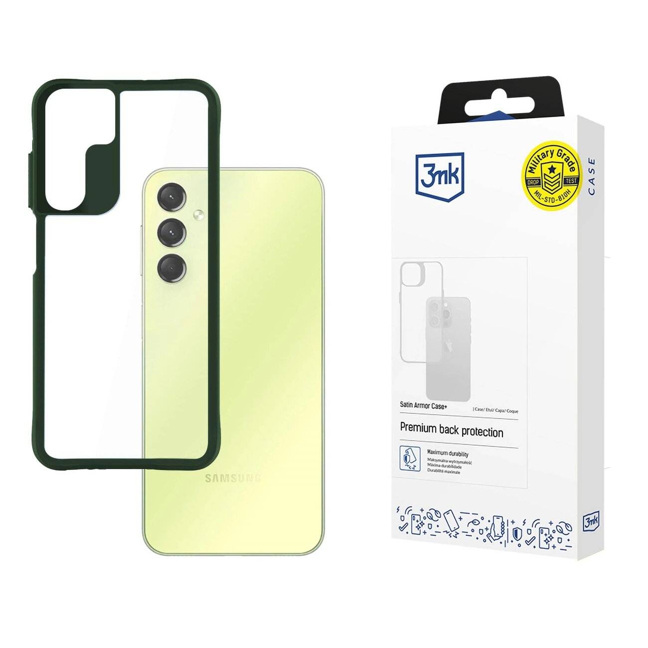 3mk Satin Armor Case+ Grüne Hülle Samsung Galaxy A25 5G – transparent