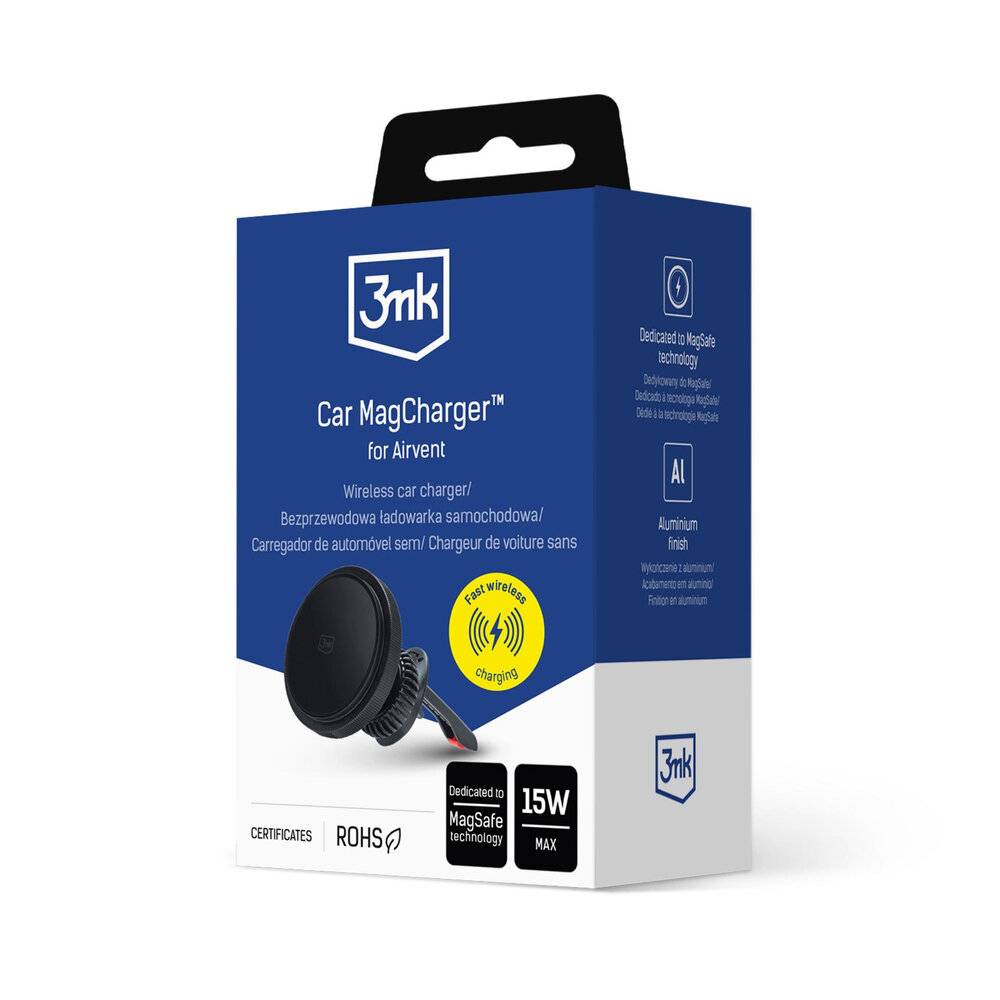 3mk Car MagCharger Autohalterung Lüftungsschlitze – Schwarz