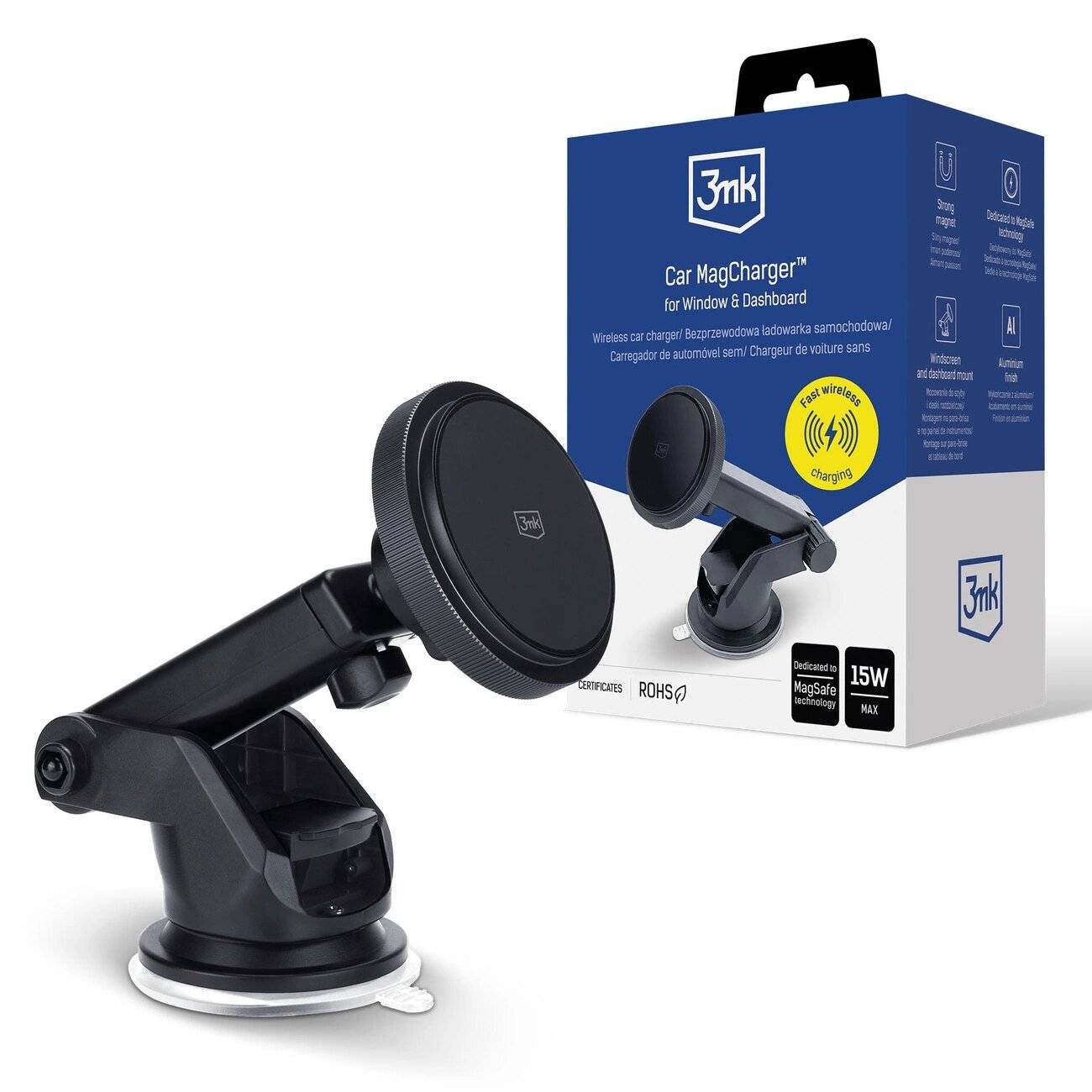 3mk Car MagCharger Autohalterung Windschutzscheibe Armaturenbrett