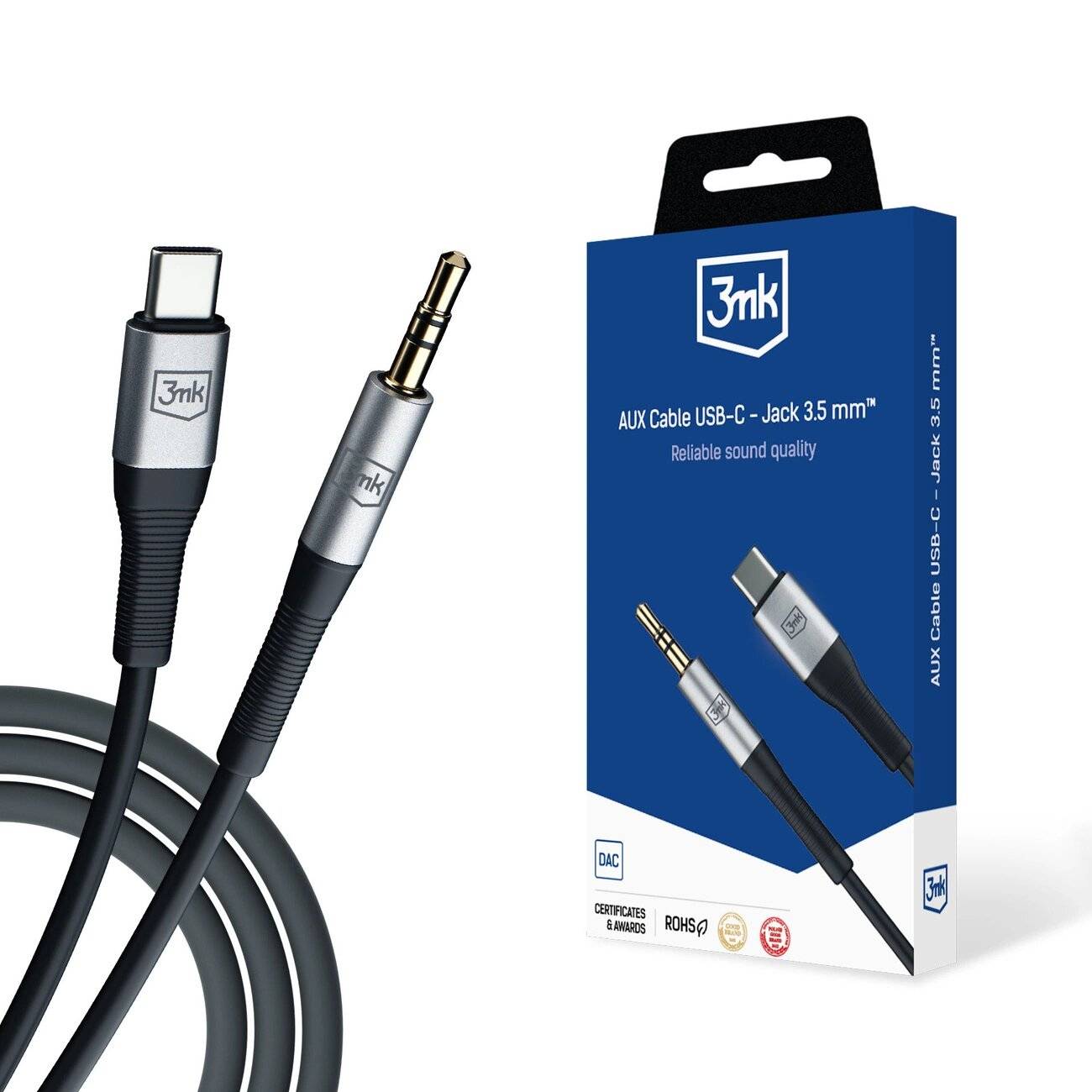 Zubehör – 3mk AUX-Kabel USB-C Klinke 3,5 mm