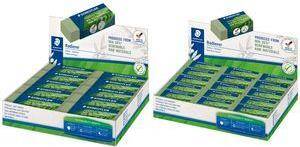 STAEDTLER Radierer, 43 x 19 x 13 mm, olivgrün, 30er Display mit Pflanzenmehlanteil, zu 56% aus natürlichen Rohstoffen,