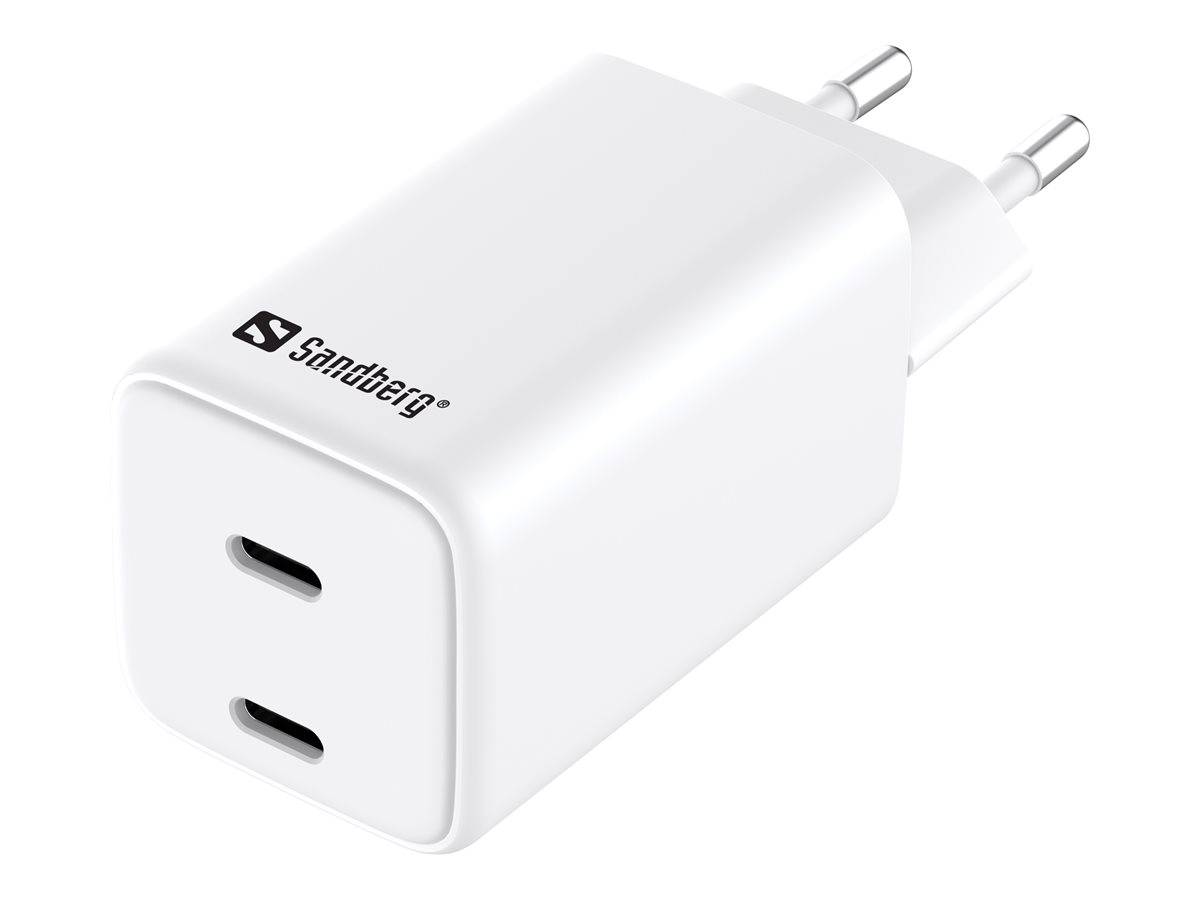 Sandberg - Netzteil - 65 Watt - 3.25 A - 2 Ausgabeanschlussstellen (24 pin USB-C)