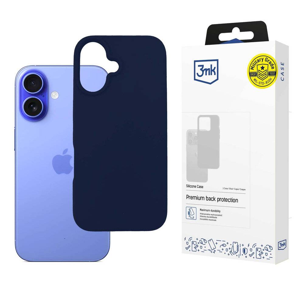 3mk Silikonhülle iPhone 16 Plus - Marineblau