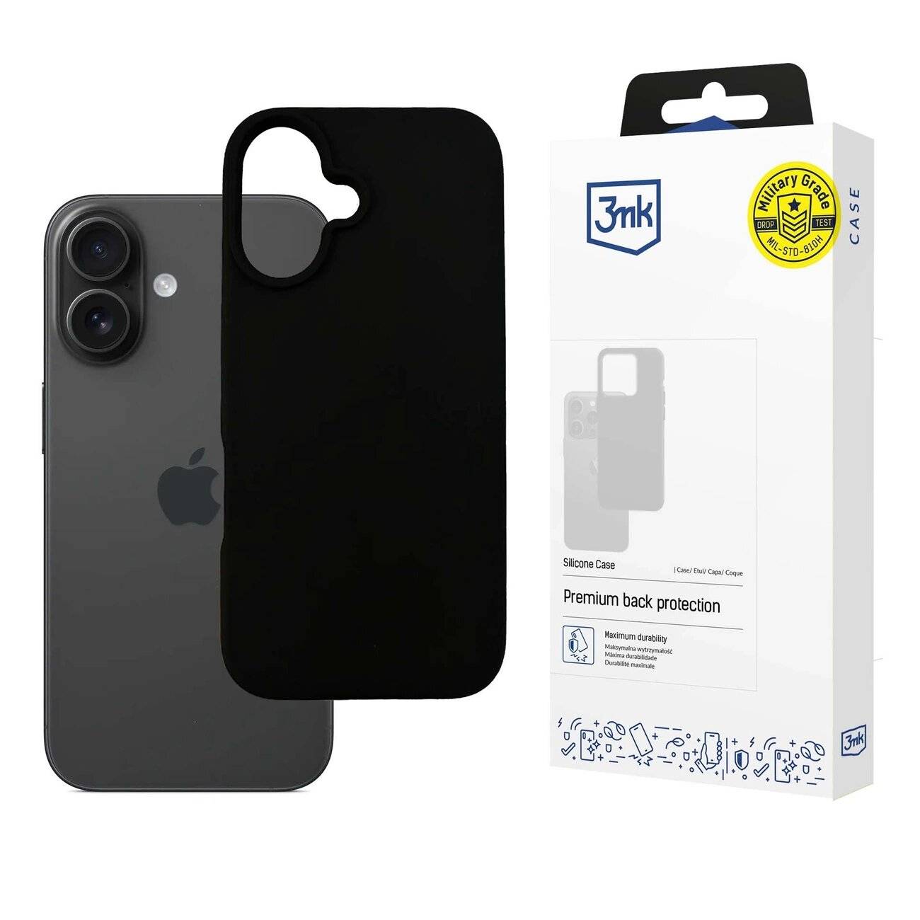 3mk Silikonhülle iPhone 16 Plus – Schwarz