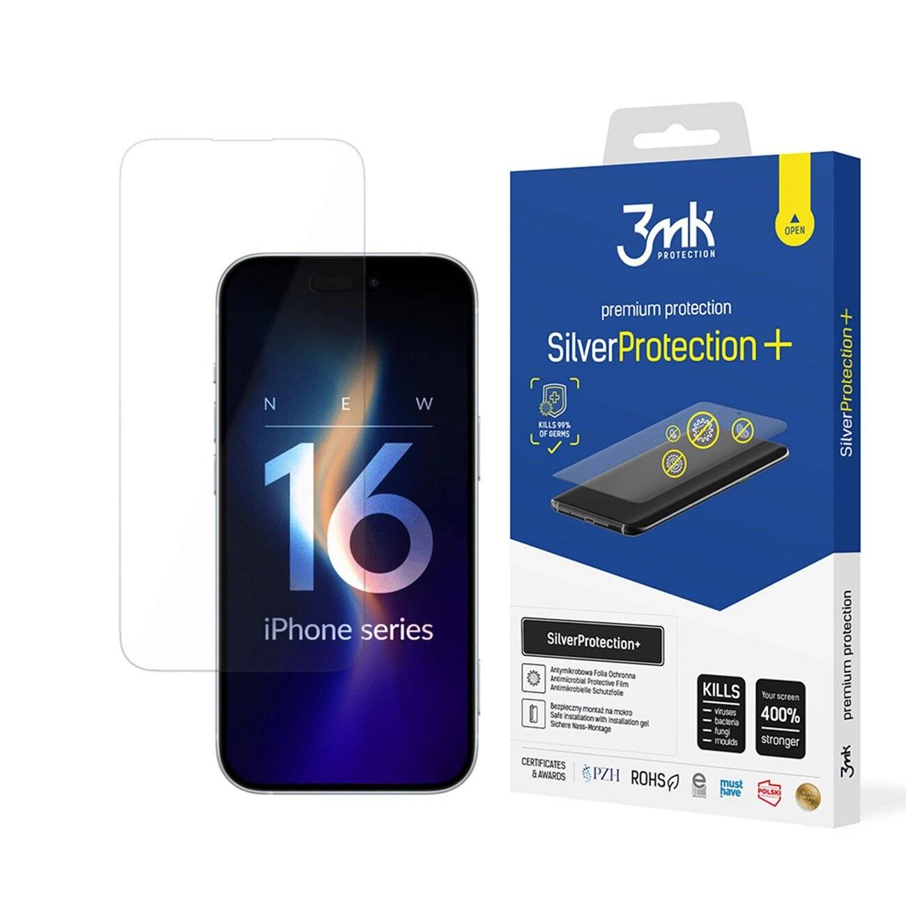 3mk SilverProtection+ antibakterielle Schutzfolie Apple iPhone 16 Pro Max
