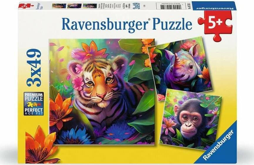 Ravensburger - Puzzle Dschungelbabys 3x49p