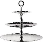 Alessi MW52/3 Dressed for X-Mas Etagere aus Edelstahl mit Reliefdekor, Stahl (MW52/3)