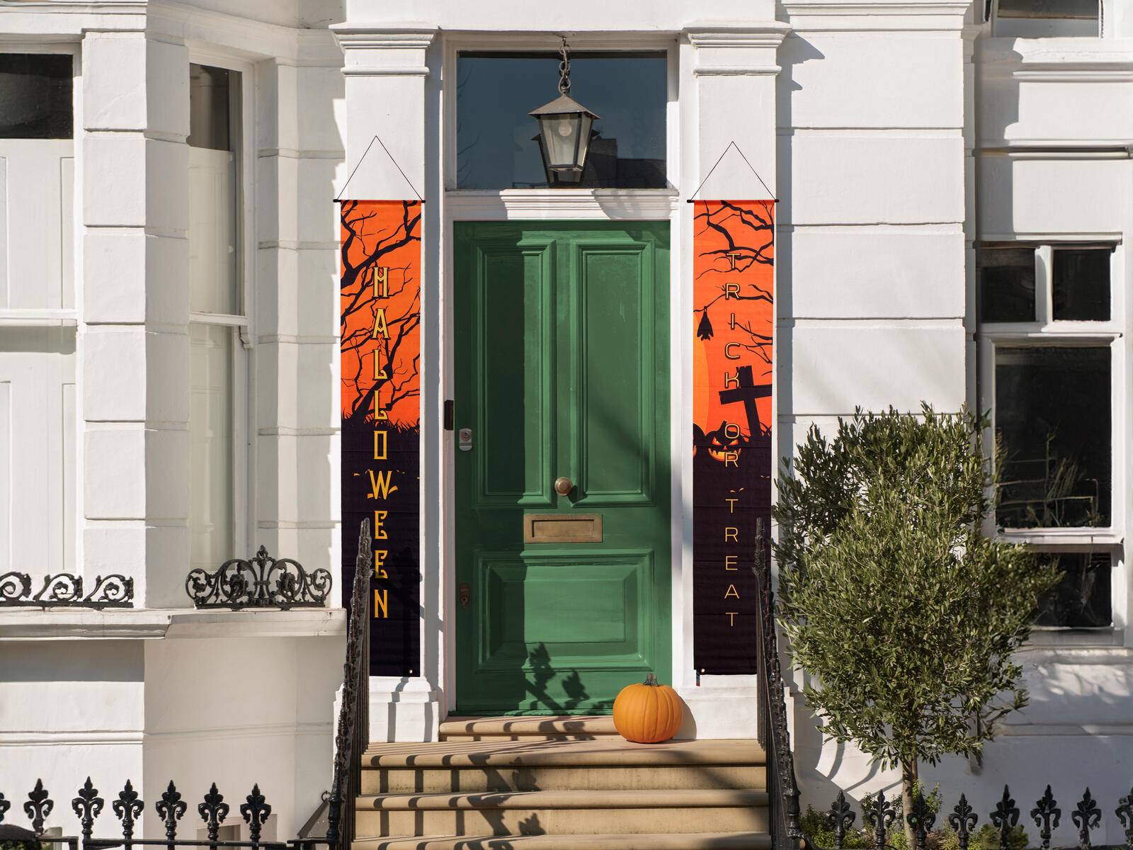 EUROPALMS Halloween Banner, Geisterhaus, 2er-Set, 30x180cm