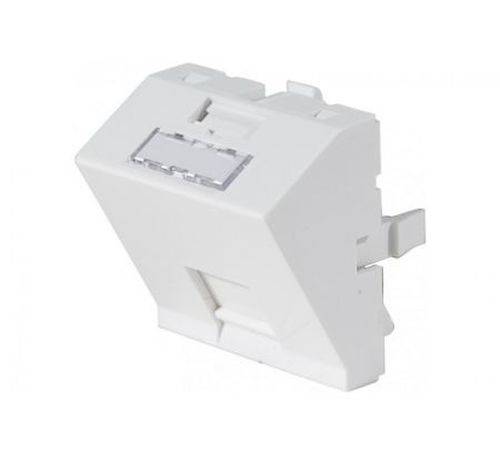 Dexlan Frontplatten-Einsatz 45 x 45 mm für 1 Keystone-Modul, 30°, signalweiß RAL 9003