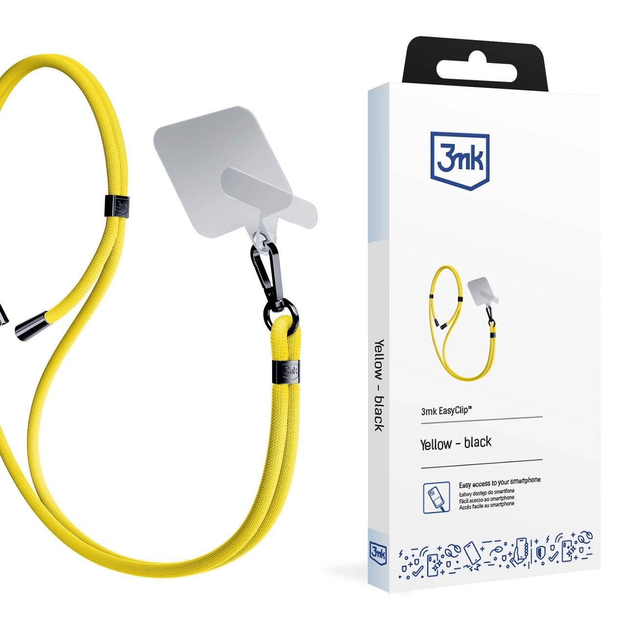 3mk EasyClip Smartphone-Lanyard – Gelb
