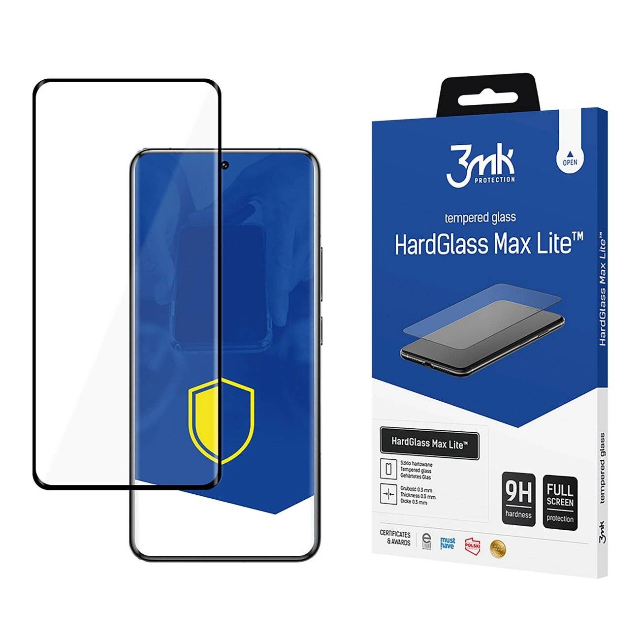 3mk HardGlass Max Lite Schwarzes gehärtetes Glas Xiaomi 14T Pro