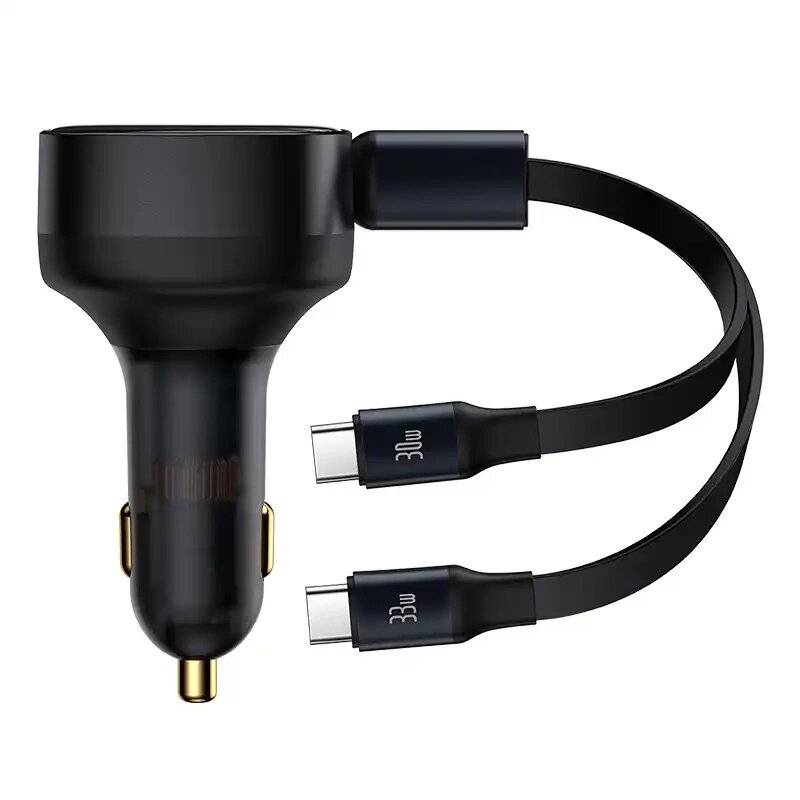 Autoladegerät Baseus Enjoyment mit Kabel USB-C, 33W (Schwarz)