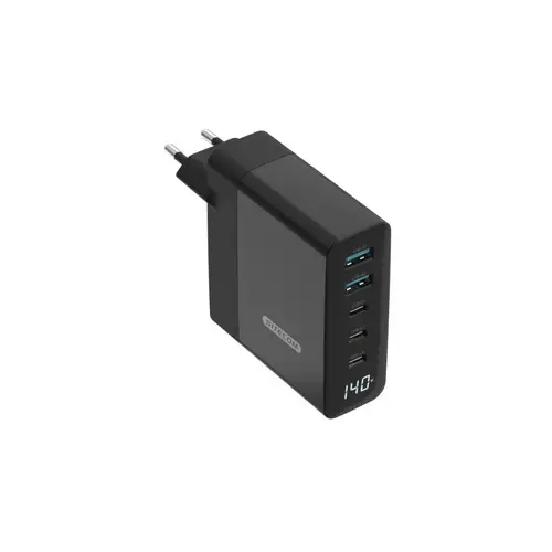 Sitecom 140W GaN Wandladegerät mit LED-Anzeige und USB-C/USB-A Sitecom 140W GaN Wandladegerät mit LED-Anzeige und USB-C/USB-A